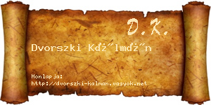Dvorszki Kálmán névjegykártya
