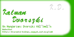 kalman dvorszki business card